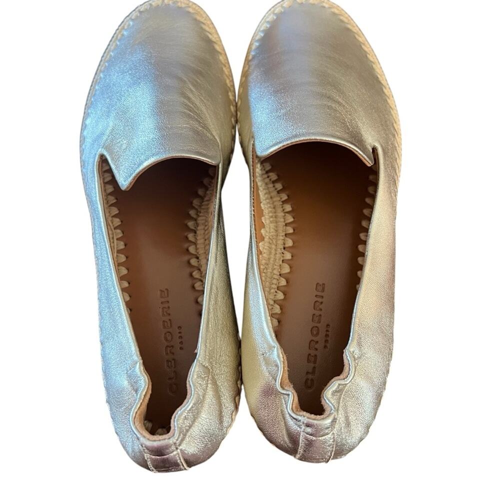 Clergerie Irmis Gold Leather Espadrille Flats Slip On NEW Size 8.5 - Picture 5 of 10